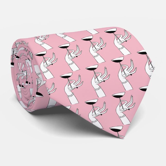 Corbata Mano de mujer Art Déco sosteniendo una copa de cha (Enrollado)