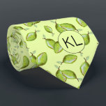 Corbata Mano de Novedad de Limes Pintadas Iniciales del Pa<br><div class="desc">Este lindo patrón de fruta fue creado usando mi ilustracion de cal de medios mezclados pintado a mano y hace un peculiar diseño de novedad para aquellos que no toman la vida, ¡o sus medias demasiado en serio! El tono mullido del diseño verde le da un toque un poco retro....</div>