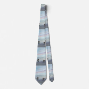 Corbata Manos en la pintura de perro en la costa