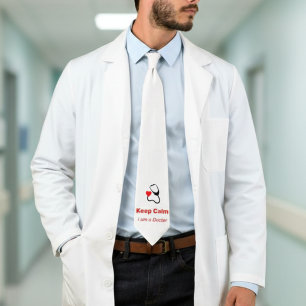 Corbata Mantén la calma - Soy un médico - divertido