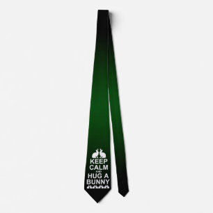 Corbata Mantén la calma y abraza a un conejo Tie Dbl(Verde