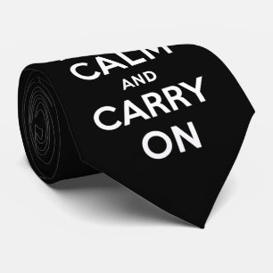 Corbata Mantener la calma y continuar (diseño negro)