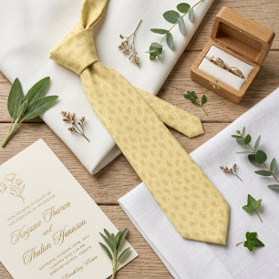 Corbata Mantequilla de crema Micro Paisley Champagne de Bo