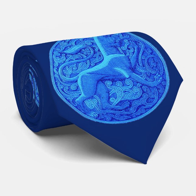 Corbata mantícora en azul (Enrollado)