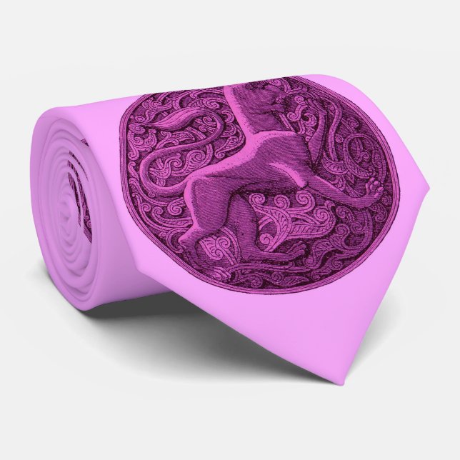 Corbata manticore in purple print  (Enrollado)