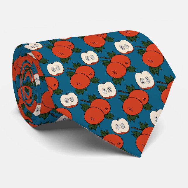 Corbata Manzana Roja Azul (Enrollado)