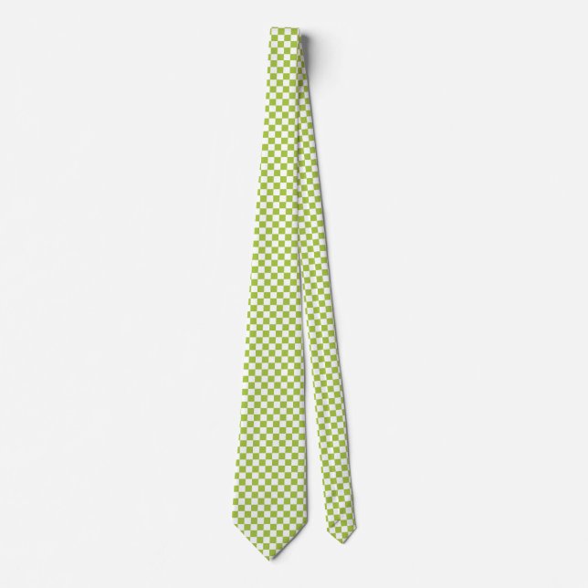 Corbata Manzana verde y blanca (Anverso)
