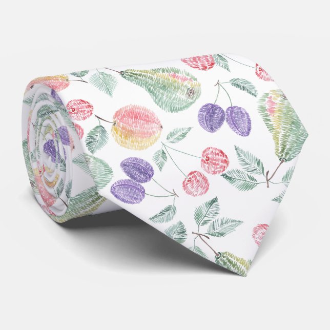 Corbata Manzanas de pera de ciruela de frutas manzanas cer (Enrollado)