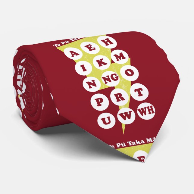 Corbata Maorí Alphabet Learning Te Reo (Enrollado)