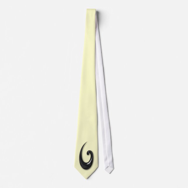 Corbata Maori-Fish Hook-obsidian (Anverso)