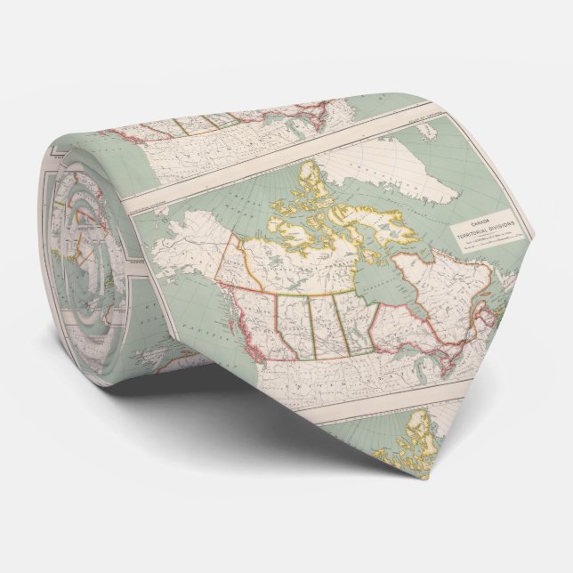 Corbata Mapa de época de Canadá (1915) (Enrollado)