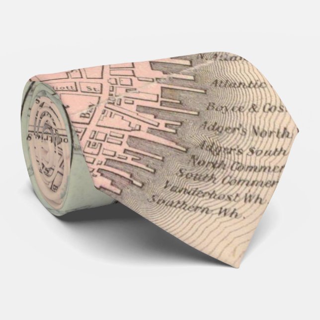 Corbata Mapa de época de Charleston Carolina del Sur (1855 (Enrollado)
