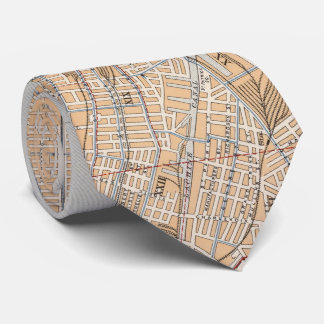 Corbata Mapa de época de Montreal Canadá (1915)