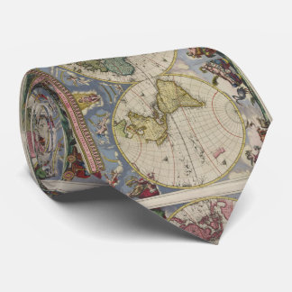 Corbata Mapa de época del mundo (1665)