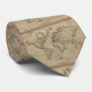 Corbata Mapa de época del mundo (1814)