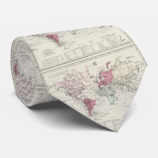 Corbata Mapa de época del mundo (1865)