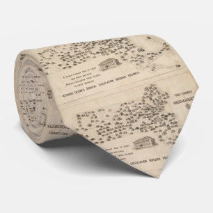 Corbata Mapa de la biblioteca de época de Massachusetts (1