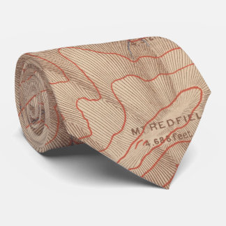 Corbata Mapa de la topografía de las montañas de