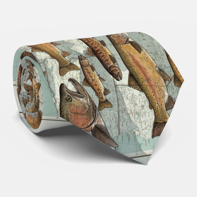 Corbata Mapa de la trucha de Estados Unidos (1999) (Enrollado)