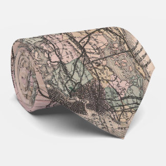 Corbata Mapa del ferrocarril de Long Island NY del vintage
