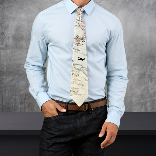 Corbata Mapa del mundo de las cosechas, vuelo de aviones,  (Subido por el creador)