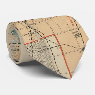 Corbata Mapa del vintage de Chicago Illinois (1889)