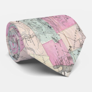 Corbata Mapa del vintage de las montañas de Adirondack