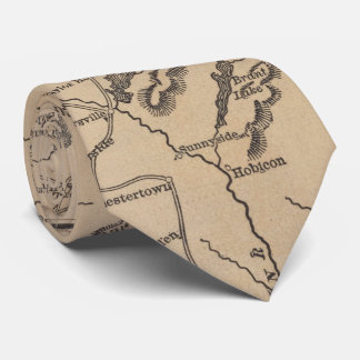 Corbata Mapa del vintage de las montañas de Adirondack