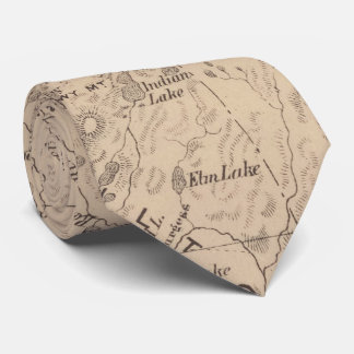 Corbata Mapa del vintage de las montañas de Adirondack