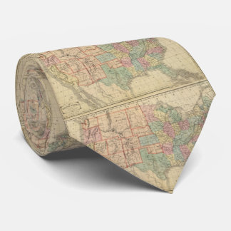 Corbata Mapa del vintage de los Estados Unidos (1864)