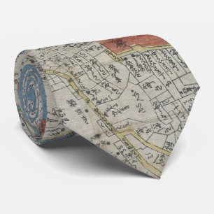 Corbata Mapa del vintage de Tokio Japón (1850)