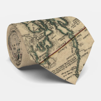 Corbata Mapa del vintage del lago Champlain y del lago