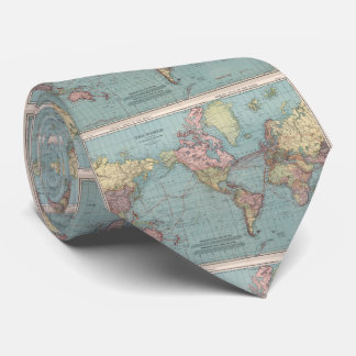 Corbata Mapa del vintage del mundo (1912)