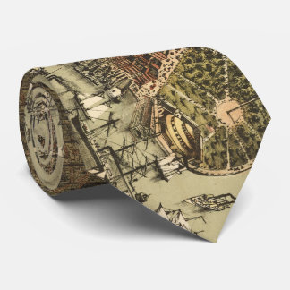 Corbata Mapa ilustrado del vintage de NYC y de Brooklyn