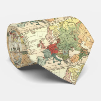 Corbata Mapa lingüístico del vintage de Europa (1907)