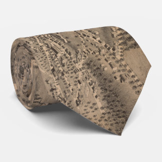 Corbata Mapa pictórico vintage de Morristown NJ (1876)