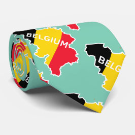 Corbata Mapa y bandera de Bélgica