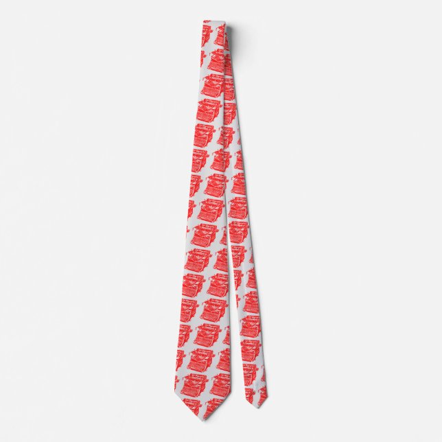 Corbata Máquina de escribir roja (Anverso)