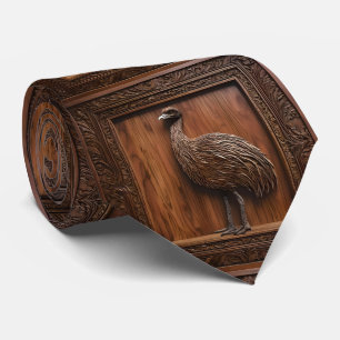 Corbata Maravillas sin vuelo: Estampa de madera del emú au