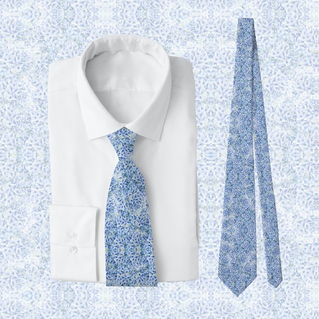 Corbata Maravillosas hortensias azules - patrón floral (Subido por el creador)
