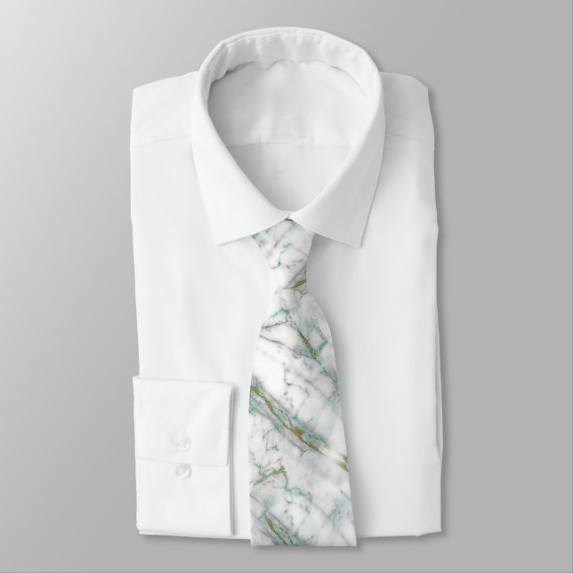CORBATA MARBLE GREEN GOLD ABSTRACT TIE (Atado)