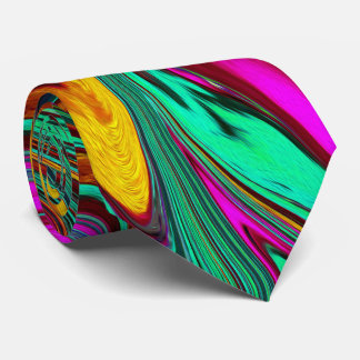 Corbata Marble rosa caliente y espuma verde abstracto arte