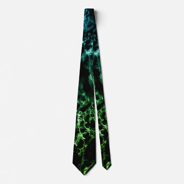 Corbata Marble verde azul verde azulado de cuello negro (Anverso)