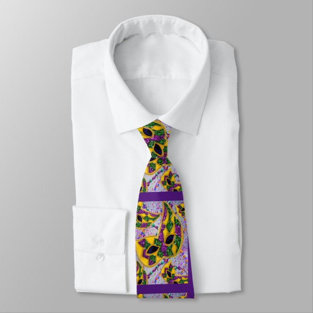 CORBATA MARDI GRAS ART    (Atado)