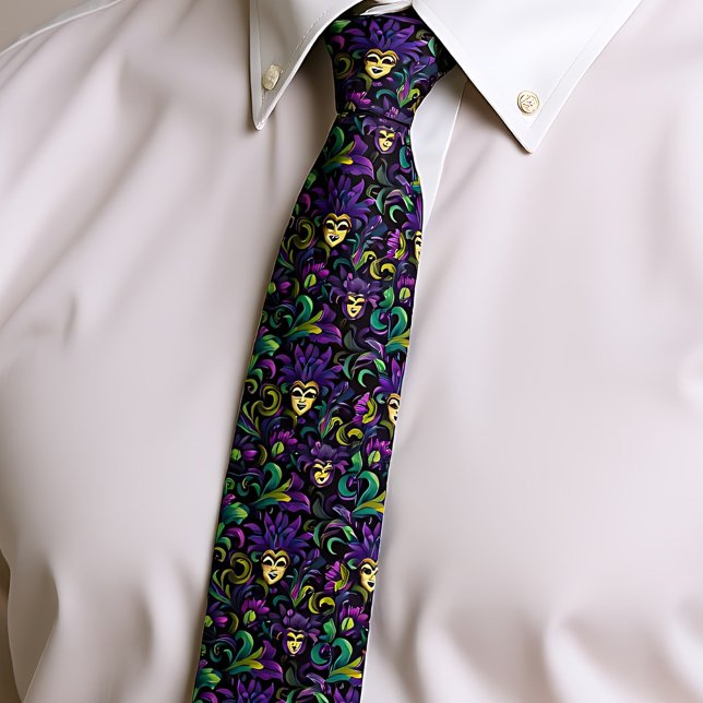 Corbata Mardi Gras el mago (Mardi Gras The MasquerTie Neck Tie)
