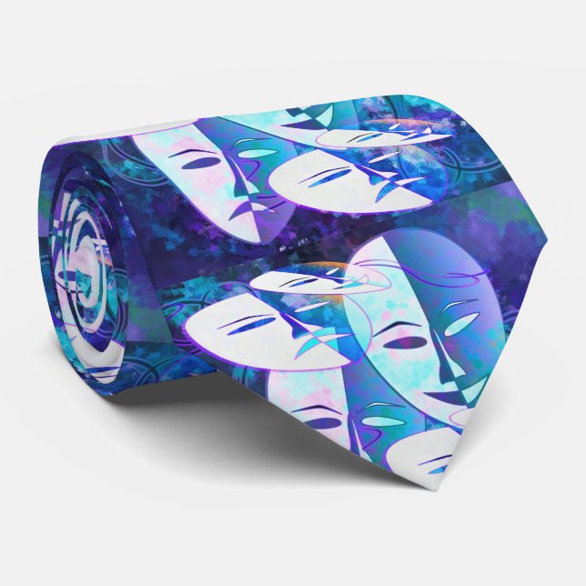 Corbata Mardi Gras Mascarada Máscara Fiesta Necktie (Enrollado)