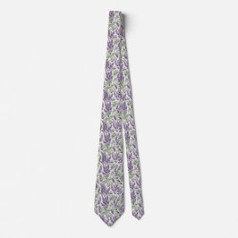 Corbata Mareo romántico francés y estampado floral lilac