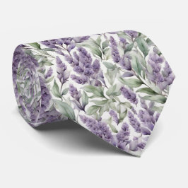 Corbata Mareo romántico francés y estampado floral lilac
