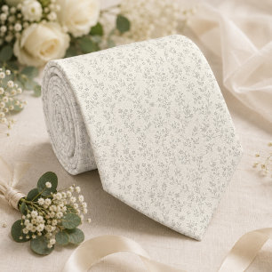 Corbata Marfil Sutil Floral