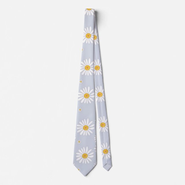 Corbata Margarita Gris Suave (Anverso)